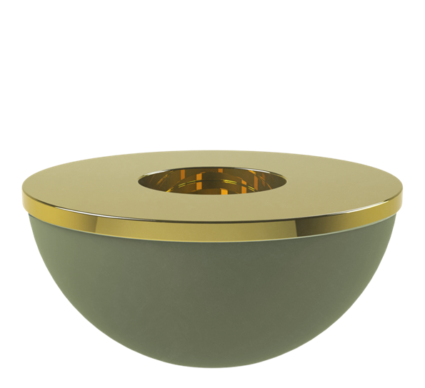 Light Bowl 10 cm grønn og messing fra Cooee Design