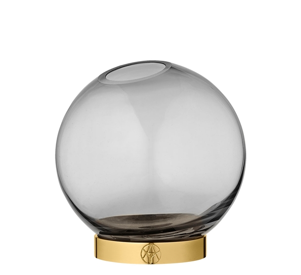 Globe vase 17 cm sort gull fra AYTM
