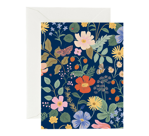 Kort Strawberry Fields Navy fra Rifle Paper Co.