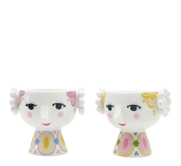 Eva telyslykt ø6,5 cm gul lavendel 2-pk fra Bjørn Wiinblad