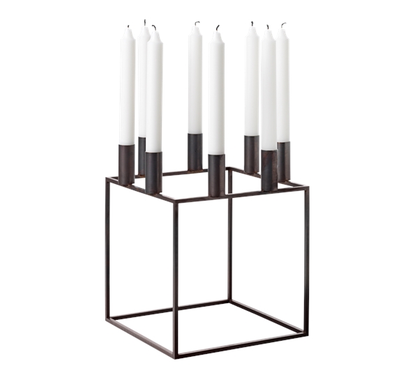 Kubus 8 lysestake burnished copper fra By Lassen