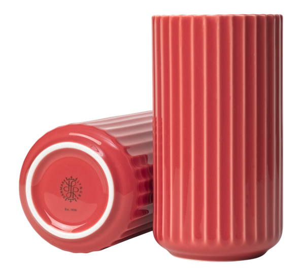 Lyngbyvase h15,5 cm rød porselen fra Lyngby Porcelæn