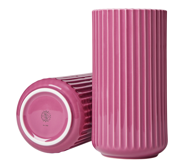 Lyngbyvase h20,5 cm lilla porselen fra Lyngby Porcelæn