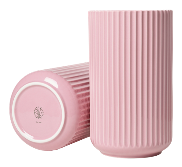 Lyngbyvase h25 cm rosa porselen fra Lyngby Porcelæn