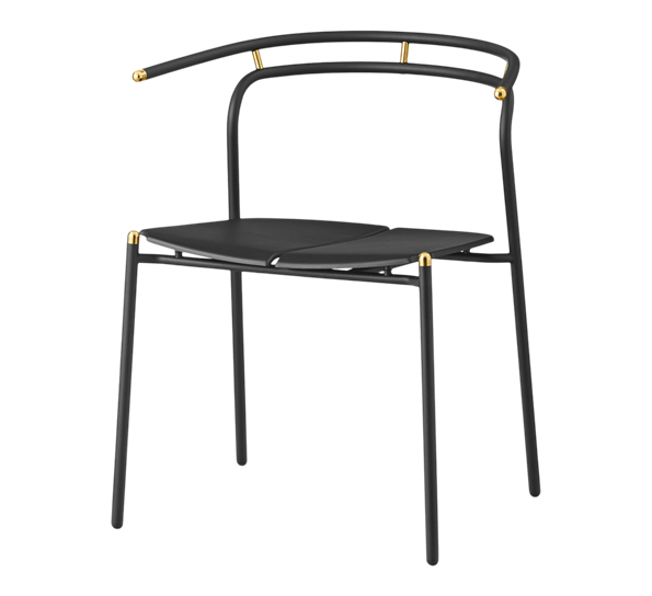 Novo spisestol sort gull 53,9 x W62,5 x H74,6 cm fra AYTM