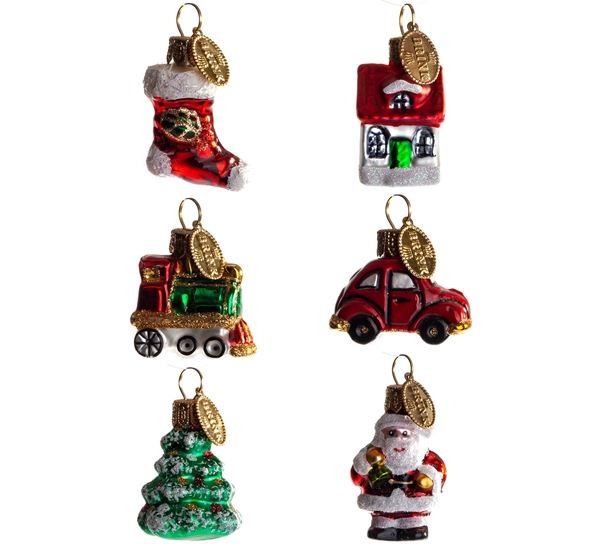 Julekule miks med 6 dekorasjoner 4 cm fra Brink Nordic