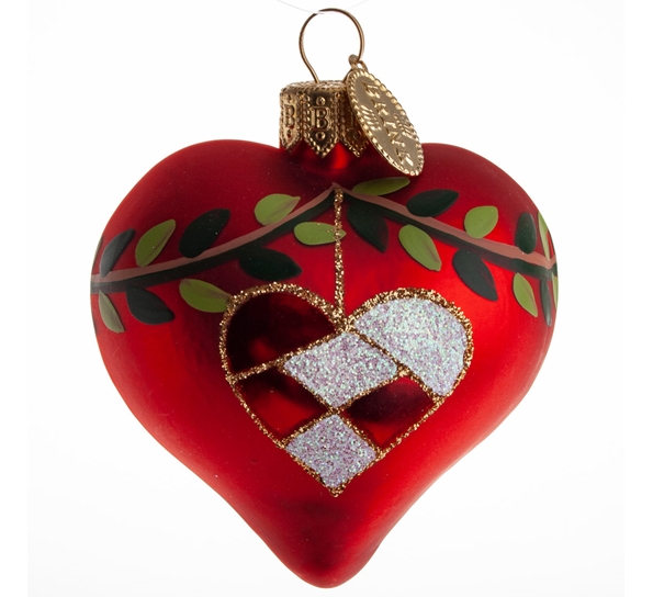 Julekule med flettehjerte 5 cm fra Brink Nordic