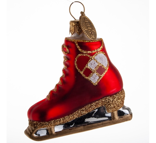 Julekule skøyte med flettehjerte 6 cm fra Brink Nordic