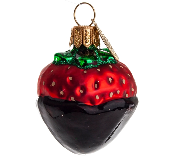 Julekule jordbær med sjokolade 5 cm fra Brink Nordic