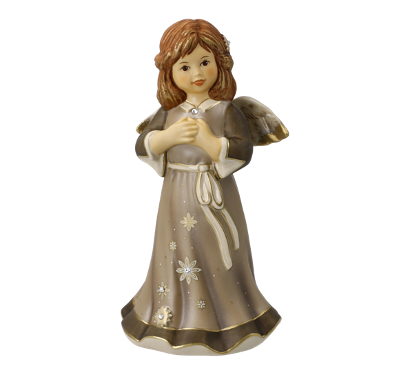 Årsengel 2024 med Swarovski®-krystall 16 cm valnøtt fra Goebel