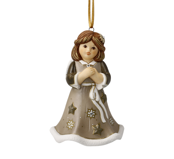 Årsklokke 2024 med Swarovski®-krystall 9,5 cm valnøtt fra Goebel