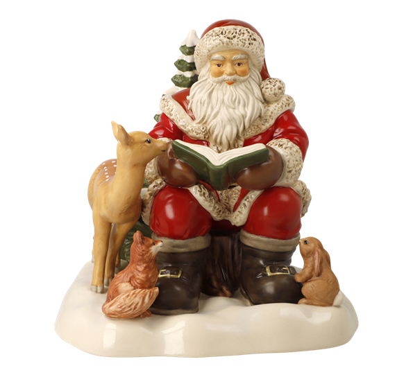 Julenissen LTD Storytime With Santa 19 cm fra Goebel