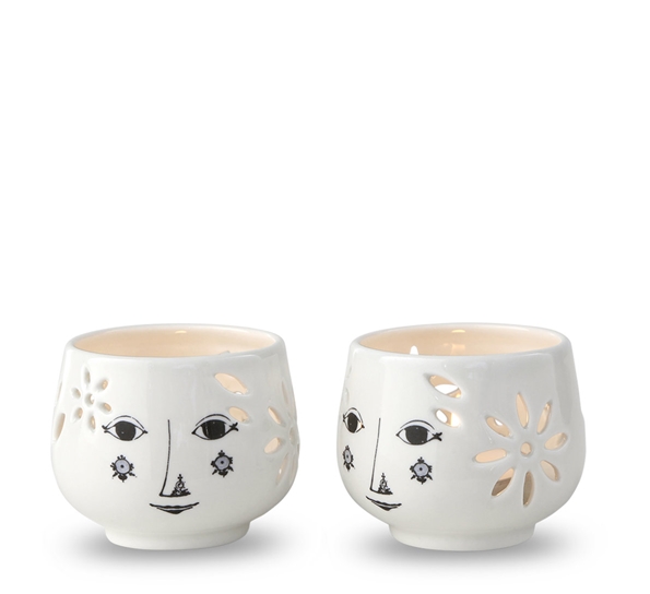 Flowerhead telyslykter 6 cm 2pk fra Bjørn Wiinblad