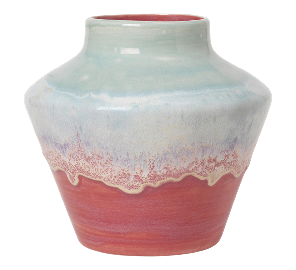 Poppery vase h20,5 cm mint pink fra Kähler