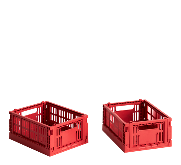 Colour Crate mini 2-pk 13x17x8 cm rød oppbevaringskasse fra HAY