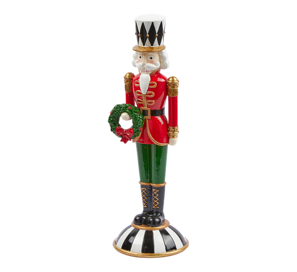 Nøtteknekker 30 cm sjakkrutet grønn rød EDG Enzo de Gasperi