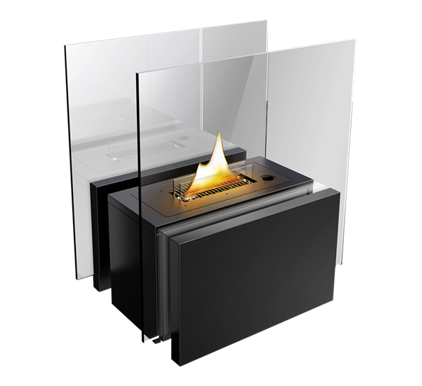 Freestanding peis 180 MgO sort fra Tenderflame