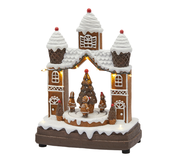 Julelandsby Tower LED-lys spilledåse 26,5 cm hasselnøtt EDG Enzo de Gasperi