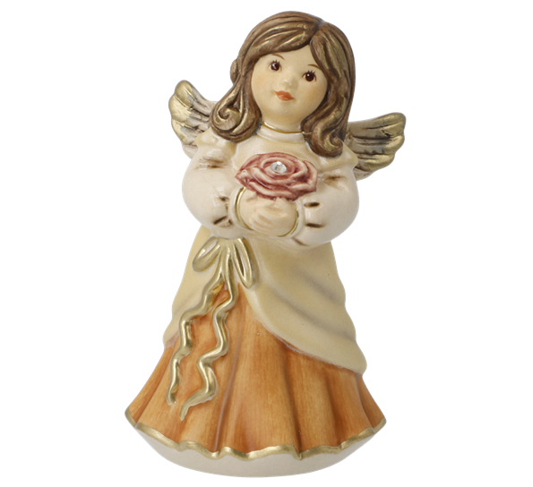 Champagne engel Fragrant Christmas Rose med Swarovski®-krystall 8,5 cm fra Goebel