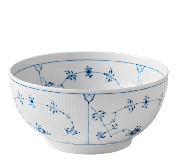 Musselmalt Riflet skål 24 cm fra Royal Copenhagen