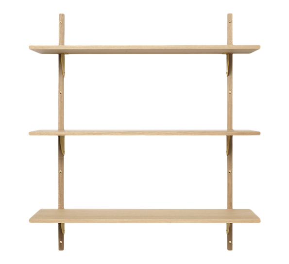 Sector hylle trippel bred eik messing fra Ferm Living