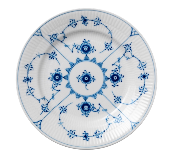 Musselmalt Riflet asjett 17 cm fra Royal Copenhagen