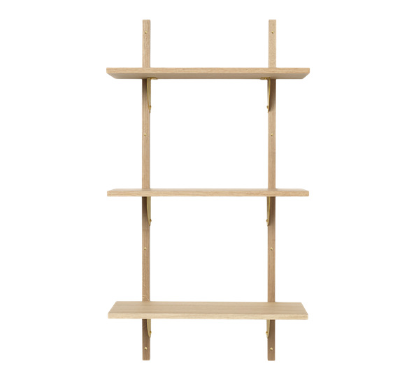 Sector hylle trippel smal eik messing fra Ferm Living
