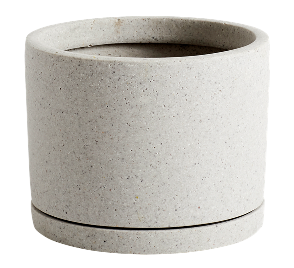 Plant pot krukke med fat L grå fra HAY