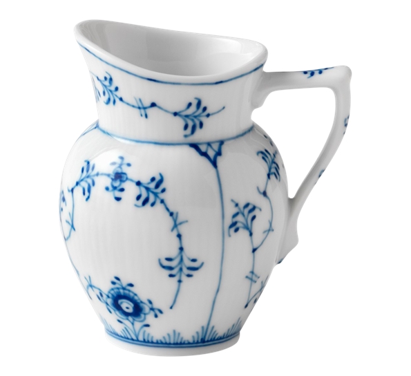 Musselmalt Riflet fløtemugge 8 cl fra Royal Copenhagen