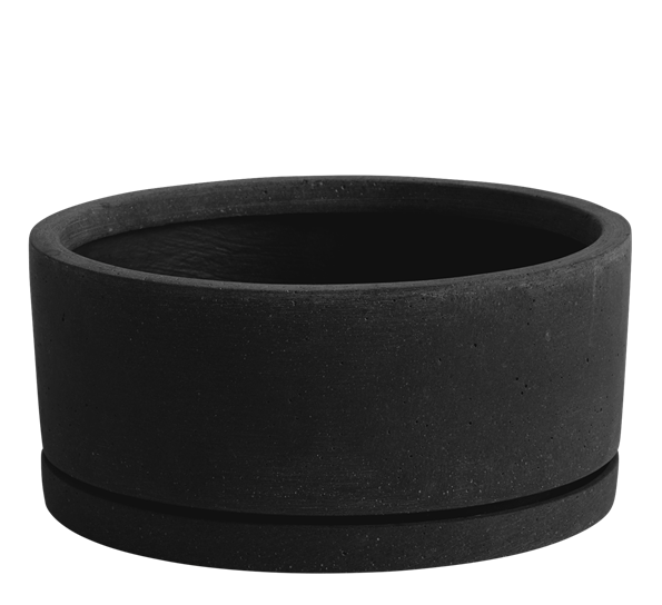 Plant pot krukke med fat XL sort fra HAY