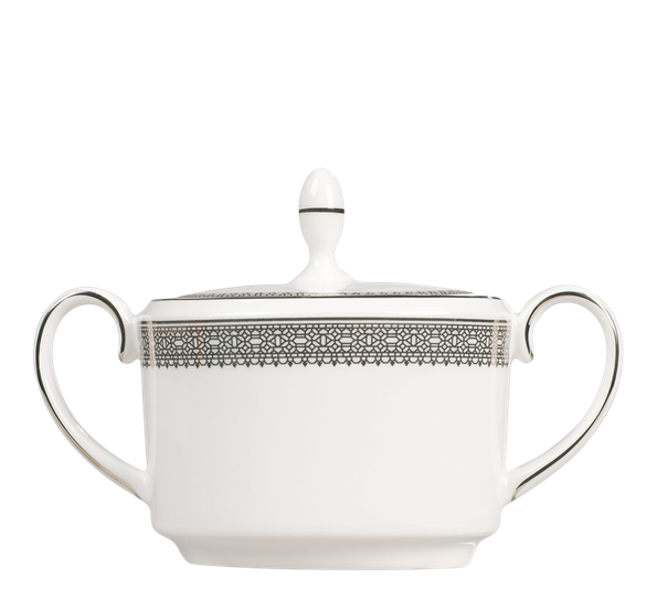 Lace Platinum sukkerskål med lokk fra Wedgwood