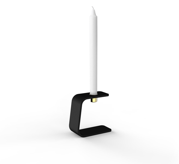 Vinkel 1 lysestake messing