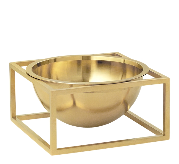 Kubus centerpiece skål liten messing fra By Lassen