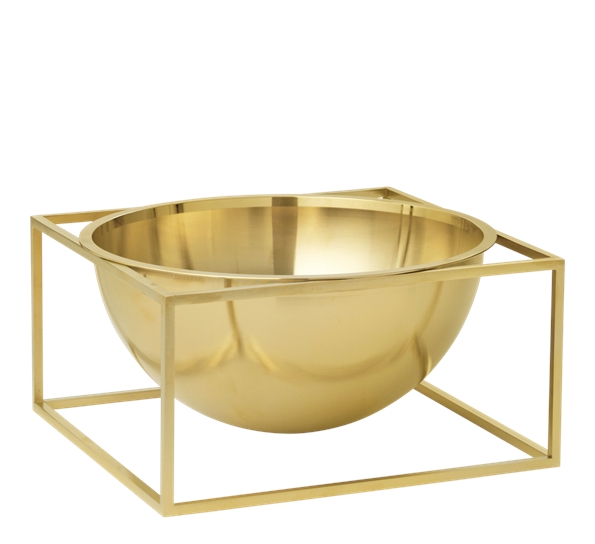 Kubus centerpiece skål stor messing fra By Lassen