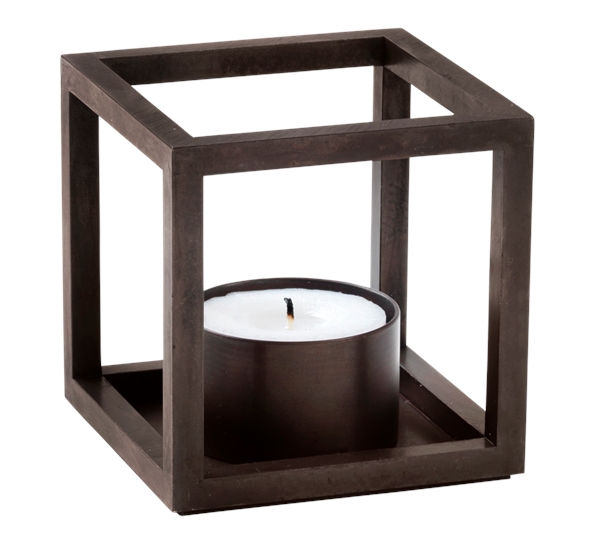 Kubus t telysestake burnished copper fra By Lassen