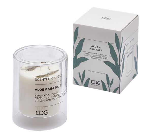 <p>Duftlys&nbsp;silhouette aloe vera &amp; sjøsalt 12 cm EDG Enzo de Gasperi</p>
