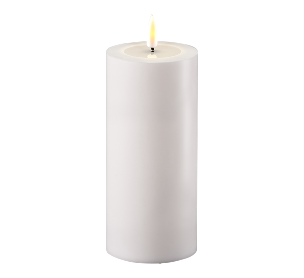 Real Flame utendørs LED-kubbelys 15x7,5 cm hvit fra Deluxehomeart