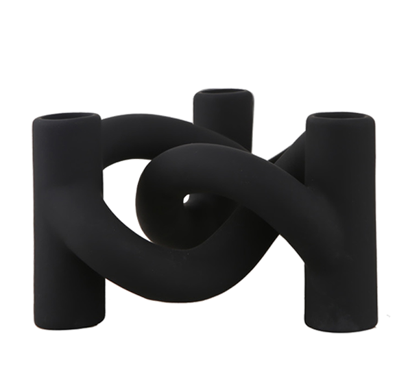 Lykke Three lysestake sort fra Cooee Design