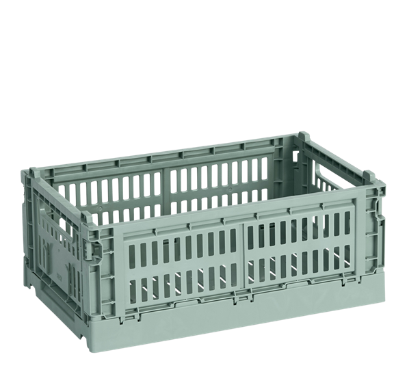 Colour Crate 17x26,5x10,5 cm sage green oppbevaringskasse fra HAY