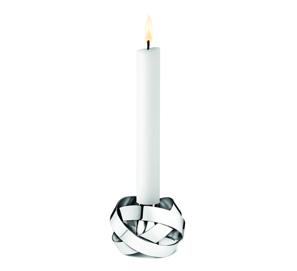 Ribbon lysestaker stål fra Georg Jensen