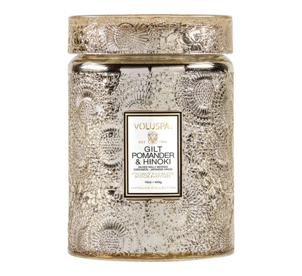 Duftlys 100t Gilt Pomander & Hinoki fra Voluspa