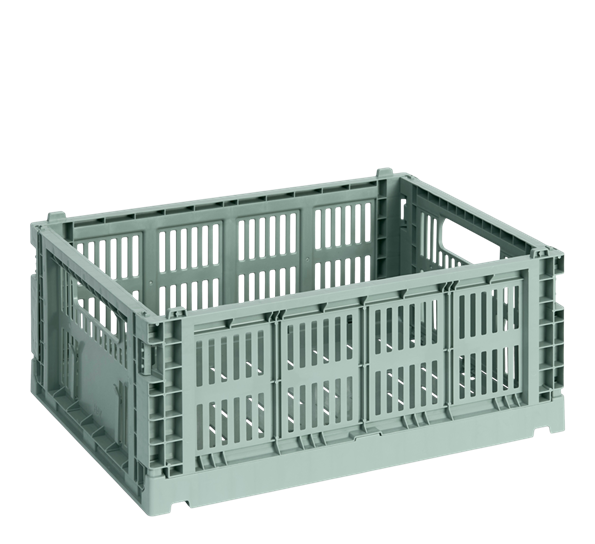 Colour Crate 26,5x34,5x14 cm sage green oppbevaringskasse fra HAY