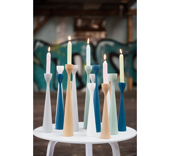 Rolf lysestake hvit 38 cm