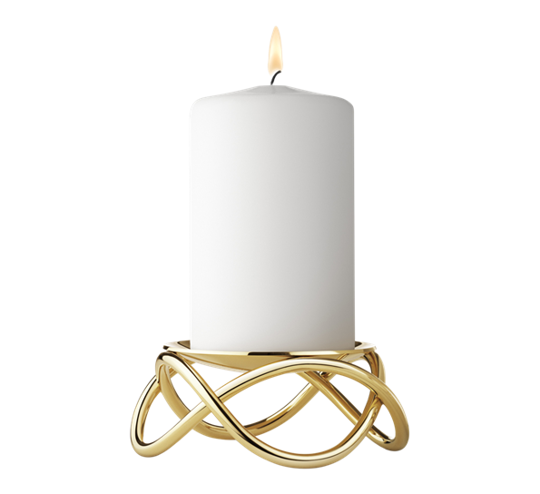 Glow lysestake liten gullbelagt fra Georg Jensen