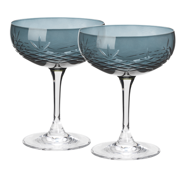 Crispy Sapphire Gatsby champagneglass 2-pk fra Frederik Bagger