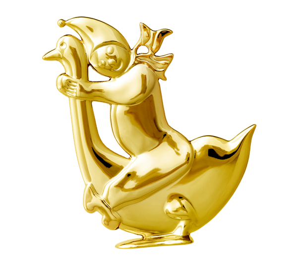 Karen Blixen gutt og gås H7 forgylt fra Rosendahl