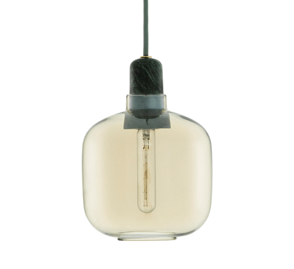 Amp lampe liten gull grønn fra Normann Copenhagen