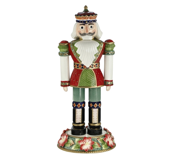 Fitz & Floyd nøtteknekker med julestjerner 43,5 cm fra Goebel