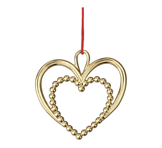 Karen Blixen perlehjerte h6,5 forgylt fra Rosendahl