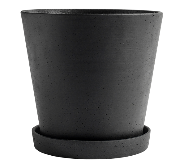 Flowerpot potteskjuler med fat XXL sort fra HAY